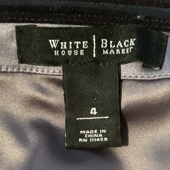 White House black market Y2K gray black color block satin bandage dress sz 4 - Picture 6 of 7